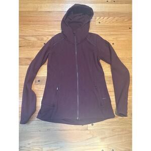 ATHLETA CYA Stronger Full Zip Hoodie Maroon Sz S